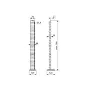 Colonne passe-câbles Pipe 4 plastique alu.