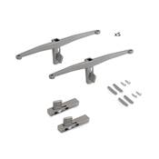 Lot consoles 5 étagères bois la structure Zero planches non incluses Zamak gris pierre
