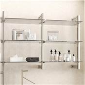 Lot consoles 5 tablettes verre la structure Zero verre non inclus Zamak gris pierre