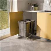 Poubelle recyclage montage inf. extraction manuelle cuisine Recycle 2x35L Anthracite