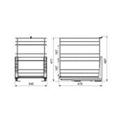 Chariot coulissant Titane fixation inf. f. amortie mod. 400mm acier antracite