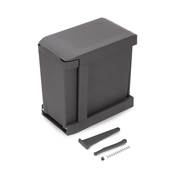 Poubelles recyclage la cuisine 2 x 14L fixation inf. extraction auto. Acier plastique Anthracite