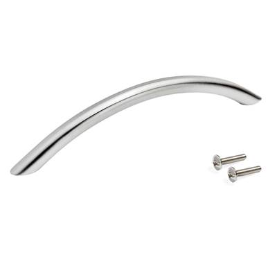 Lot 20 poignées meubles Utiel L300mm entraxe 256mm Acier Nickel satiné