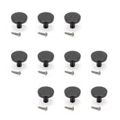 Lot 10 boutons meubles Uppsala diam. 30mm alu. noir
