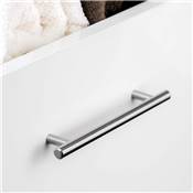 Poignée meubles Orlando L336mm entraxe 256mm Acier Nickel satiné