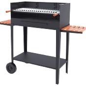 Barbecue charbon de bois 80 cm sur chariot roulant