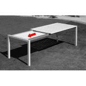 Salon à manger 10 places table rectangulaire 200-275 10 fauteuils anthracite gris clair