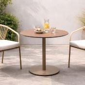 Ensemble bistrot 2 fauteuils style tressé table ronde diam 80cm tropical blanc