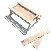 Table de pique-nique en bois avec bac à sable,  Dim.90x91x50cm, âges 3 à 12 ans