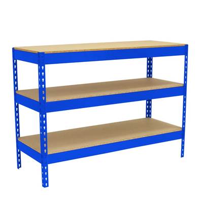 Table de travail en métal bleu bois charge 400 kgs dim.900x1200x450mm sans vis