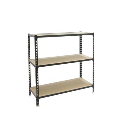 Étagère en métal anthracite bois 3 étagères 200 kgs dim.900x1200x300mm sans vis