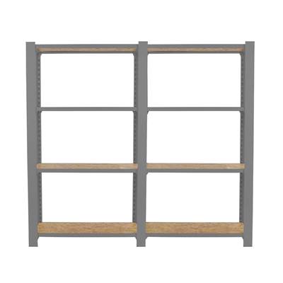 Étagère en métal gris osb 8 étagères charge 200 kgs dim.1500x1600x300mm sans vis