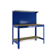 Établi métal bleu bois capacité charge 600 kgs dim.1445x1210x610mm à visser
