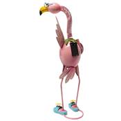 Flamant rose solair décoration jardin 1 led couleur hauteur 48.5cm