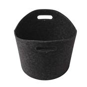 Panier à bûche rond ien feutre diamètre 39 hauteur 31cm gris