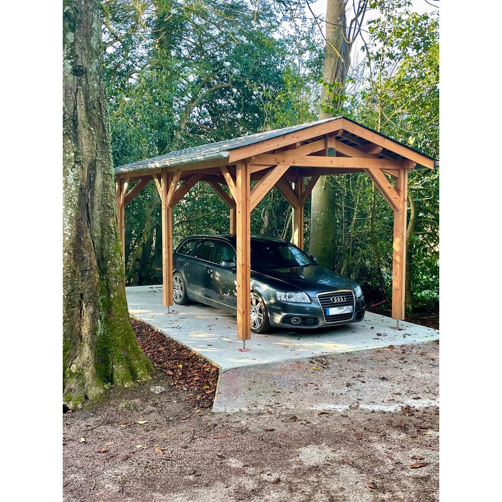 Abri une pente adossé, 450cmx750cm, bois douglas français, carport