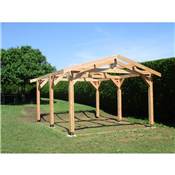 Abri Deux Pentes, Bois DOUGLAS Franais, Carport, Auvent, Abri voiture