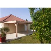 Abri carport Toit Plat Adoss, Bois DOUGLAS Franais