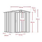 Abri métal toit 2 pentes anthracite et crème, 2,79 m2, hauteur 159,4 cm