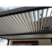 Pergola bioclimatique aluminium XXL anthracite 21,52 m2 lames toit écru