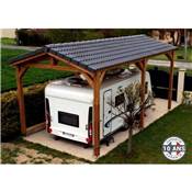 Abri 2 pentes Bois Douglas France Carport Auvent Camping-car 500x700cm H 320cm