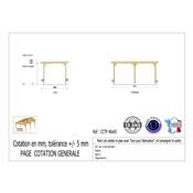 Abri Toit Plat Bois Douglas France Carport Auvent Camping-car 400x650cm H 320cm