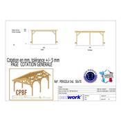 Pergola indépendante Bois Douglas France Carport-Auvent terrasse 700x500cm H 250cm