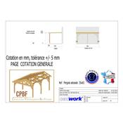 Pergolas Adossée Bois Douglas France Carport-Auvent terrasse 650x350cm H 250cm