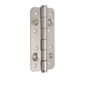 Lot 5 charnières porte sécurité 150x80mm anti-dégondage bords arrondis Acier Nickel satiné