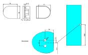 Kit serrure gâche doubles loquet horizontal porte verre 8-12mm acier alu. anodisé mat