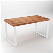 Jeu pieds rectangulaires Square table larg. 800mm Acier blanc