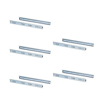 Lot 5 coulisses tiroirs roulement billes haut. 45mm prof. 650mm sortie totale zingué