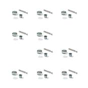 Lot 10 excentriques diam. 35mm boulon M8 écrou capuchon plastique blanc panneau 20mm Zamak Acier