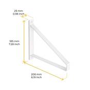 Jeu supports étagères bois Shelf forme triangulaire Acier blanc
