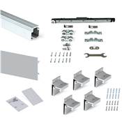 Kit Railway Système coulissantes portes coulissantes bois fermeture souple 80kg alu. mat
