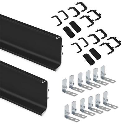 Kit 2 profils centraux Gola meubles cuisine long. 2,35m accessoires alu. noir