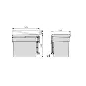 Bac tri sélectif montage sur porte meuble Recycle 1 bac extractible 15 L Anthracite