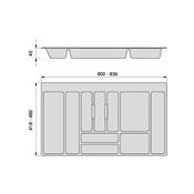 Range-couverts Optima tiroir universel mod. 900mm plastique Anthracite