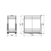 Chariot coulissant paniers chariot pain Titane f. amortie mod. 300mm Acier Anthracite