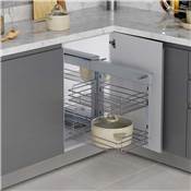 Système d'angle extractible meuble cuisine Suprastar acier chrome