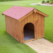 Niche pour chiens, toit bitumé bois FSC