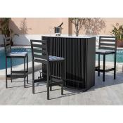 Bar de jardin DANTEL bar anthracite 150x65x111cm