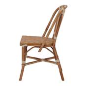 Lot 2 chaises rotin style bistrot curry