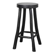Lot 2 Tabourets hauts bois style rustique noir