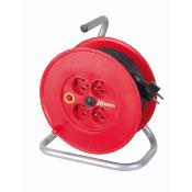 Enrouleur electrique 4 prises 15m 3x1,5 H05VV-F pieds mtal