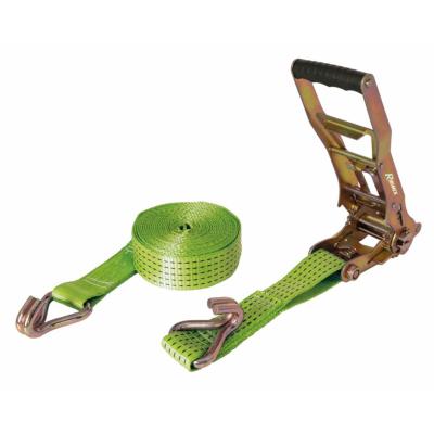 Sangle arrimage à cliquet 50mmx12m 5T et crochets bord de rive systeme ergo