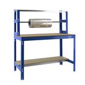 Établi métal bleu bois capacité charge 600 kgs dim.1445x1510x760mm à visser