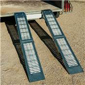 Lot 2 rampes chargement vehicule pliable 180cm 400kg gris