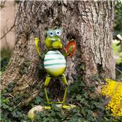 Crocodile solaire décoration jardin 2 led hauteur 32cm vert