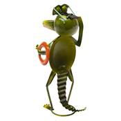 Crocodile solaire décoration jardin 2 led hauteur 32cm vert
